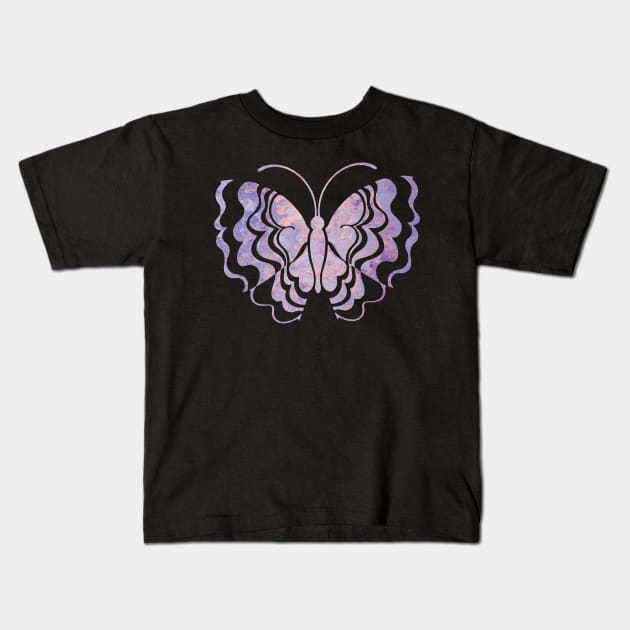 Butterfly Purple Kids T-Shirt by Heartsake